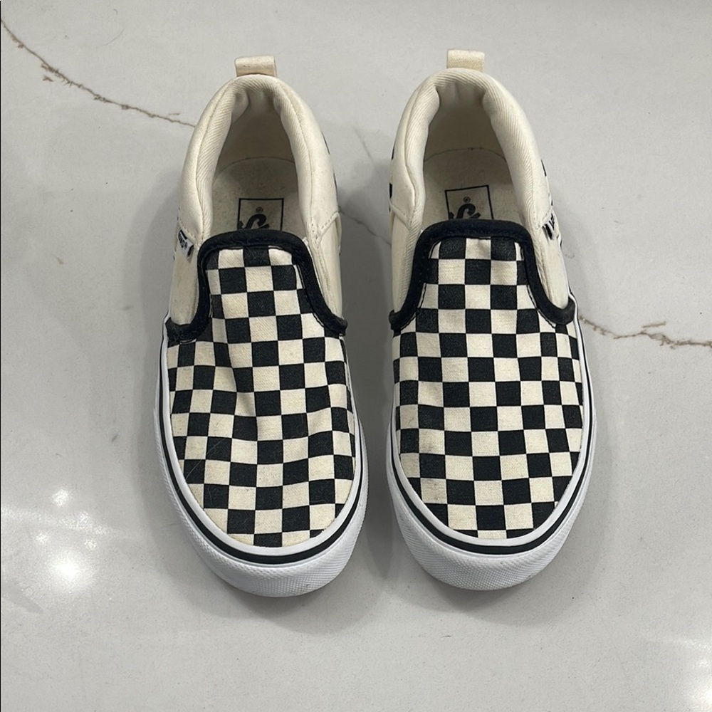 Vans Black and White Checkerboard Slip-Ons